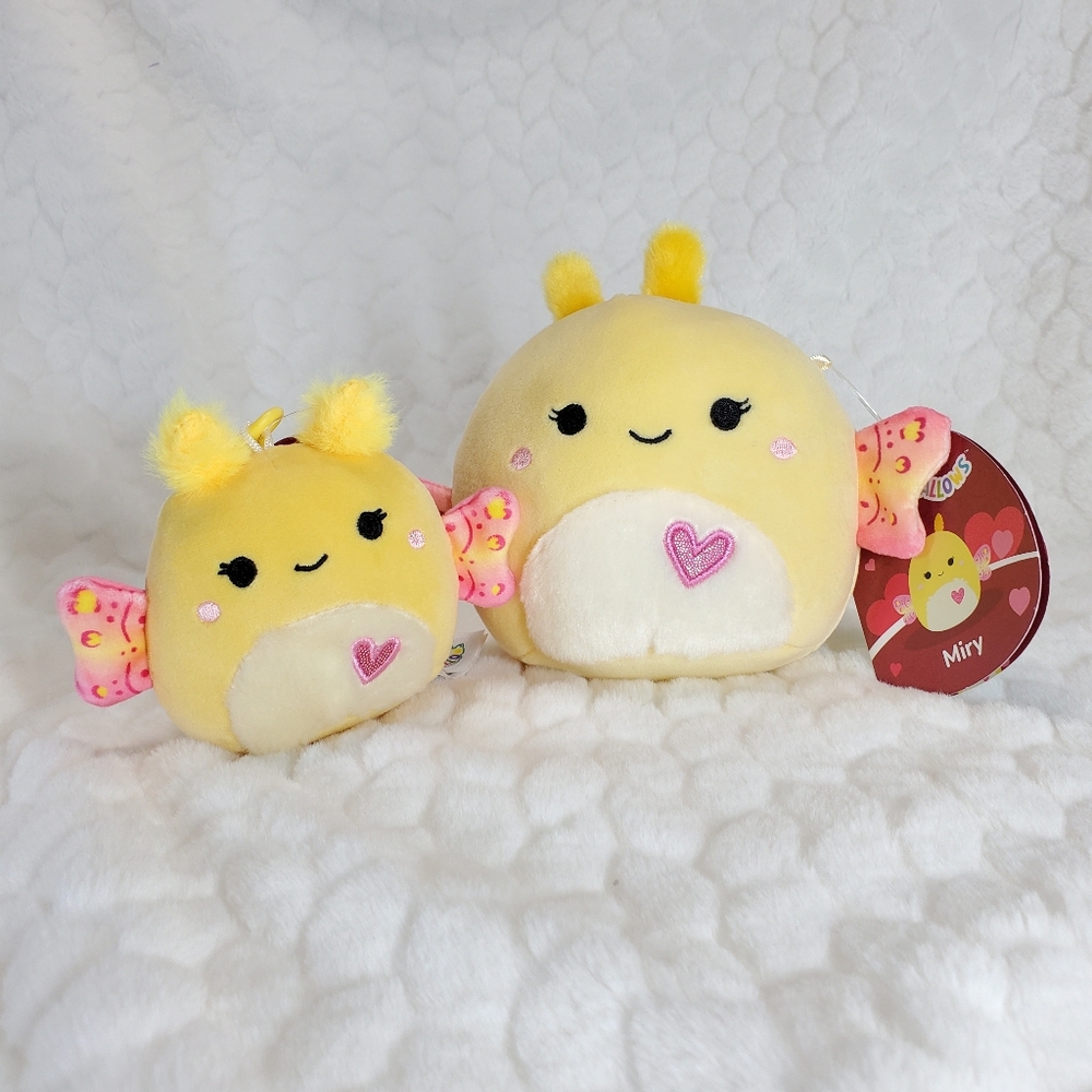 Miry Squishmallow Moth Valentines Day Squad BNWT 5 Inch and Clip